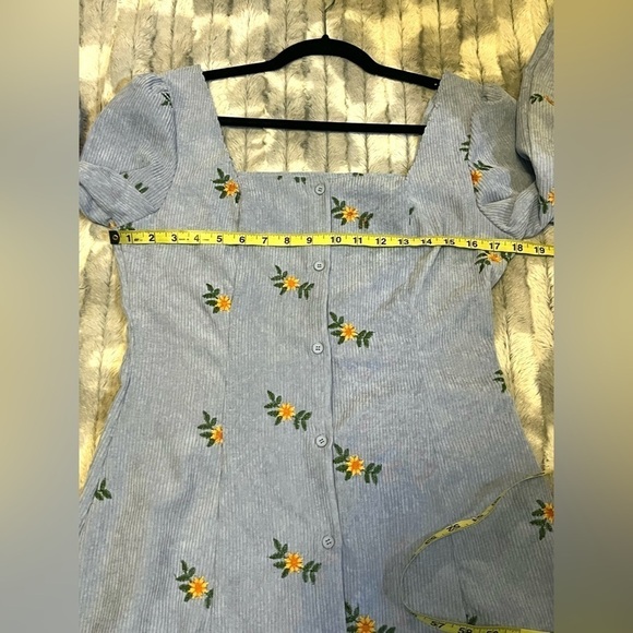 CIDER Floral Print Corduroy Mini Dress Size Small - Picture 6 of 8